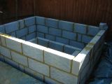 Outside walls made from breeze blocks